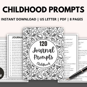 120 Childhood Journal Prompts, Childhood Reflection Journal, Affirmation Journal, Manifest Journal, Thought Journal Prompts, Therapy Journal