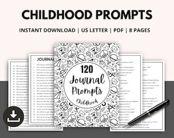120 Childhood Journal Prompts, Reflection & Self-Discovery (Digital Download)