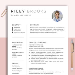 Registered Nurse Resume Template RN, CNA, 2-3 Page Resume Template Googel Doc Word & Pages, Physician Assistant Resume for Nurse,New Grad CV