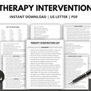 Therapy Intervention List, Therapist Progress Notes, Therapist Cheat Sheets, Therapy Documentation Terms, Clinical Terms Reference Sheet