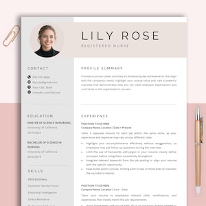 Cv-sjablonen verpleegkundige Word en pagina&#39;s LPN-cv, medisch cv, cv-sjabloon RN, CNA, arts-assistent-cv voor verpleegkundige, sollicitatiebrief