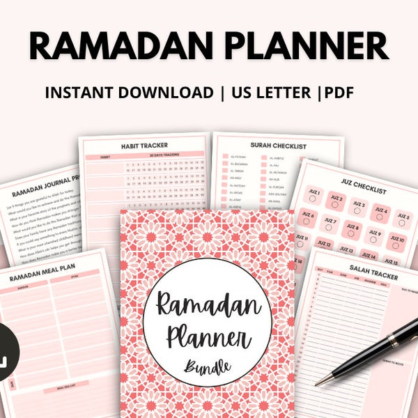 Ramadan Journal Prompts, Ramadan Planner Digital, Ramadan Meal Plan, Ramadan Grocery List, Ramadan Duas, Surah Checklist, Salah Times