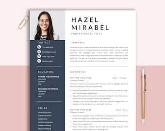 Clean Executive Resume Template with Photo, CEO CV, Cover Letter (Word & Pages)