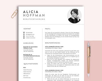Lebenslauf Vorlage Deutsch,Moderner CV mit Berufserfahrung and Qualifikationen, Für Word & Mac Pages, Bewerbung Design, Application Template