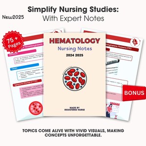 Apuntes de enfermería de hematología 2025, Trastornos hematológicos, Guía de estudio de hematología para enfermería, Apuntes para la escuela de enfermería, Paquete de enfermería, Fundamentos de enfermería