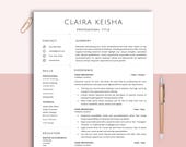 Resume CV Templates for Word, Apple Pages | 1 2 3 Page Professional, Editable Resume Designs, Cover Letter, Modern CV, Rush Resume