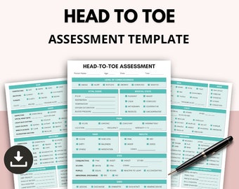 Head to Toe Assessment Template, Head to Toe Assessment Checklist, Nursing Assessment, Nursing Study Guides, Printable Nursing School Notes