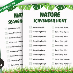 Nature Scavenger Hunt Game, Backyard Scavenger Hunt, Outdoor Treasure Hunt for Kids Teens and Adults, Printable Spy Scavenger Activity