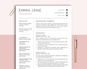 Executive Resume Template, Professional Resume, Modern Resume Word, CV Resume Design, Cover Letter, Manager, Director, 1,2,3 Page Resume