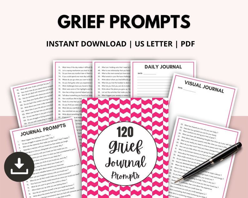 120 Trauer Journal Prompts, Self Care Journal, Trauer und Verlust Journal, Wellness Journal, Deep Thought Journal, Grief Therapie Journal