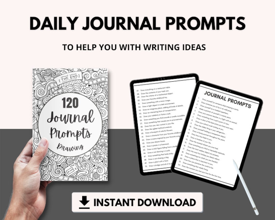 120 Drawing Journal Prompts Visual Journal Prompts Artwork - Etsy