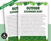 Outdoor Scavenger Hunt Game, Backyard Scavenger Hunt Clues, Nature Treasure Hunt Riddles for Kids Teens & Adults, Printable Outdoor Activity