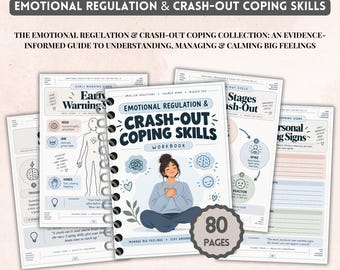 Crash Out Coping Skills Workbook for Teens | Emotional Regulation Worksheets | Self Care Kit | Calm Down Corner | Mental Health Worksheets