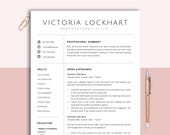 Professional Resume Template, Word, 1-3 Page Resume Template, Cover Letter & References Template, Executive Modern Minimalist CV Template