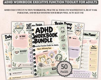 ADHD Workbook for Adults, Executive Function Worksheets, Emotional Regulation Tools, Task Initiation, Time Blindness, Neuro-Affirming Tools