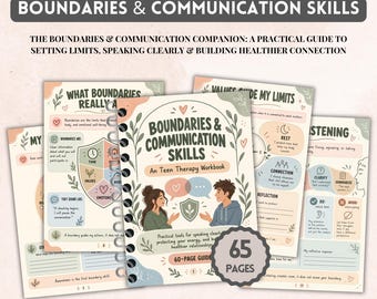Boundaries and Communication Workbook | Stop People Pleasing | Codependent Healing | Boundary Setting | Self Worth Therapy Toolkit