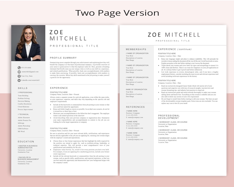 Informative Cv Example Professional Resume Template With Photo, Cv Template Resume Google Docs ...