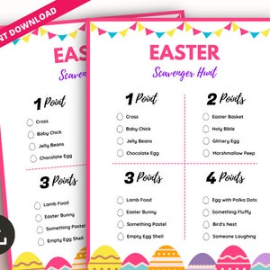 Easter Scavenger Hunt Game, Indoor Easter Treasure Hunt, Easter Scavenger Challenge , Printable Easter Game Activity for Kids Teens Adults