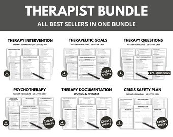Therapist Resource Bundle, Therapy Interventions, Goals, Questions (Digital Download)