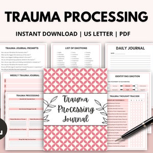 Trauma Processing Journal, Daily Thought Processing Tracker for Self Care, Printable Mental Health Therapy Journal, Trauma Journal Prompts