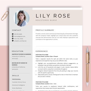 Registered Nurse Resume Template RN, CNA, 2-3 Page Resume Template Googel Doc Word & Pages, Physician Assistant Resume for Nurse,New Grad CV