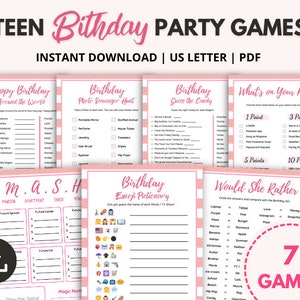 Teen Birthday Party Games Bundle Teenager Slumber Party - Etsy