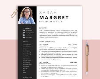 Modern Resume Template, Cover Letter, CV Template (Word, Google Docs)