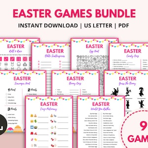 Easter Party Games Bundle, Easter Emoji Pictionary, Easter Bunny Quiz, Guess the Bunny Trivia, Printable Easter Games for Kids Teens Adults