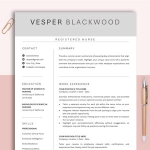 Nursing Resume Template for Word & Pages, Registered Nurse Resume, Remote Nurse, New Grad Nurse Practitioner Resume CV Template, RN Resume
