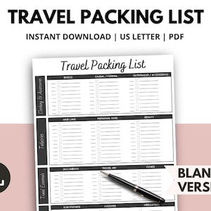 Ultimate Travel Packing List, Vacation Packing Checklist, Travel ...