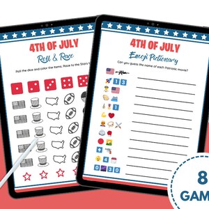 Fourth of July Games Bundle, 4th of July US Patriotic, American Independence Day Games, 4th of July Party Activities for Kids and Adults image 3