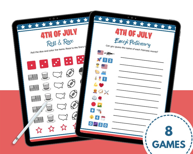 Fourth of July Games Bundle, 4th of July US Patriotic, American Independence Day Games, 4th of July Party Activities for Kids and Adults image 3