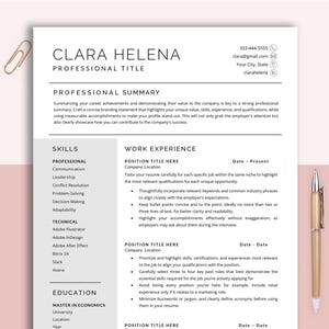 Professional Resume Template for Word, Pages, CV Template, Minimalist Resume, Modern Executive Resume, Professional Resume, Simple Resume