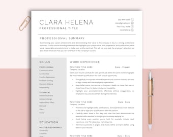 May include: A minimalist resume template with a black and white color scheme. The resume includes sections for professional summary, skills, work experience, and education. The template is designed to be easy to read and visually appealing.
