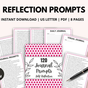 120 zelfreflectiedagboekprompts, dagelijks reflectiedagboek, zelfzorgdagboek, zelfontdekkingsdagboek, dankbaarheidsdagboek, gedachtendagboek
