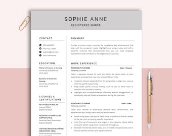 Nursing Resume Template Registered Nurse Practitioner Resume Medical CV Template Modern Professional Resume Word & Mac Pages