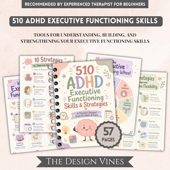 510 ADHD Executive Functioning Skills Strategies | Emotional Regulation | Coping Skills | School Counselor | Therapy Tools | Time Management