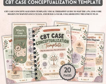 CBT Case Conceptualization Template | Therapist Worksheets | Formulation Diagram | Treatment Planning | Core Beliefs | Hot Cross Bun Model