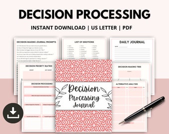 Decision Processing Journal, Thought Processing Journal, Decision Making Worksheet, Decision Priority Matrix, Decision Making Journal Prompt