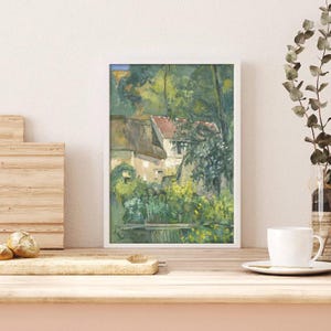 Printed Wall Art | Victorian Country Home Landscape | Antique Home | Historical Artwork | Vintage Flower Garden | European Wall Art