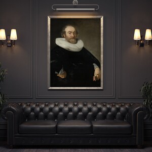 Pintura al óleo victoriana / Pintura al óleo antigua / Arte mural victoriano imprimible / Pintura al óleo sobre tabla / Retrato vintage de un hombre / Arte melancólico
