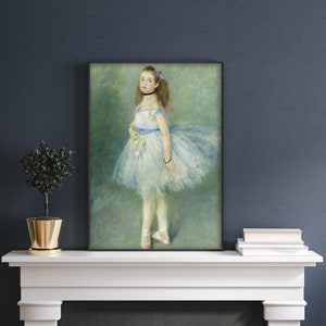 Pintura al óleo victoriana / Pintura al óleo antigua / Pintura al óleo vintage sobre lienzo / Obra de arte histórica / Retrato vintage de una bailarina