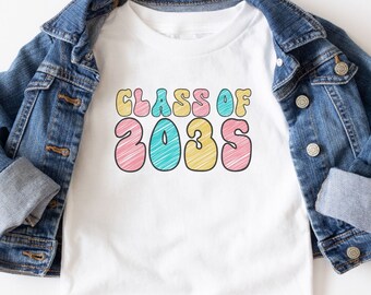 Class of 2035 Shirt First Day of School Shirt 2035 Graduation Tshirt Kinder Grad Last Day Of School Shirts Class of 2035 Grow With Me Shirt