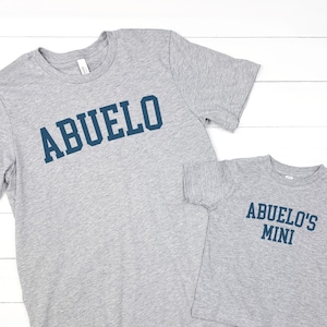Abuelo and Mini Shirts Abuelo Shirt Abuelo Gift Promoted to Grandpa Baby Announcement Abuelo Grandson Matching Family Tshirts Fathers Day