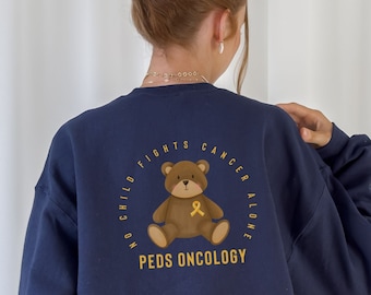 Pediatric Oncology Nurse Sweatshirt Peds Hem Onc Nurse Pediatric Hematology Oncology Sweater Cancer Nurse Childhood Cancer Awareness Month
