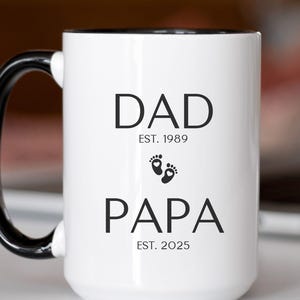 Personalized Dad Papa Mug Grandpa Gifts Promoted to Papa Coffee Mug Baby Announcement New Papa Gift Pregnancy Reveal Fathers Day Gift