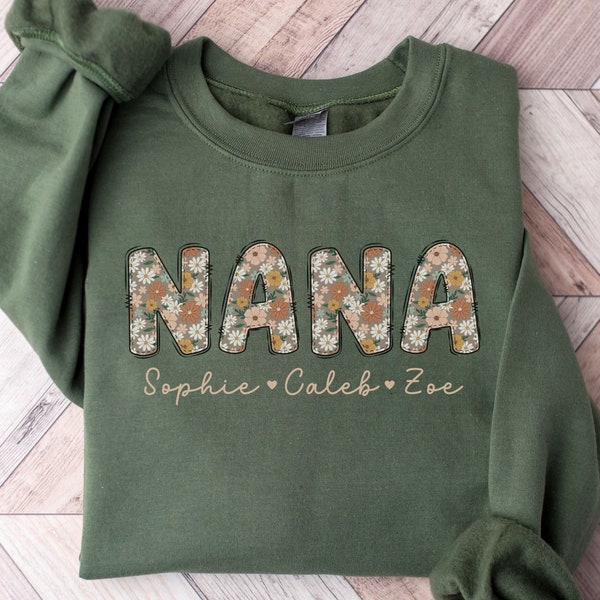 Nana Personalized Sweatshirt Nana Custom Sweater New Nana Gifts  Baby Announcement Pregnancy Reveal Promoted to Nana Nana Crewneck