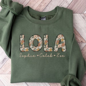 Lola Personalized Sweatshirt Lola Custom Sweater New Lola Gifts Baby Announcement Pregnancy Reveal Lola Crewneck Promoted to Lola