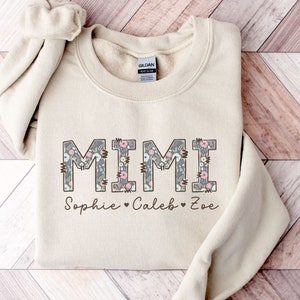 Mimi Sweatshirt Mimi Crewneck New Mimi Gifts Grandmother Personalized Mimi with Grandkids Names Sweater Mothers Day Gift Promoted to Mimi