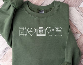 ICU Sweatshirt ICU Nurse Sweatshirt ICU Nurse Gift Nurse Appreciation Gift Critical Care Nurse Intensive Care Unit Sweater Icu Nursing Gifts